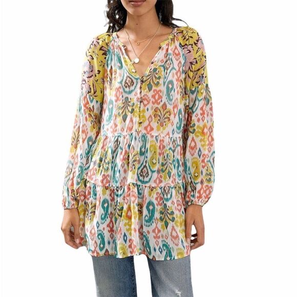 Anthropologie Dresses & Skirts - Anthropologie Maureen Babydoll Long Sleeve Tunic Top New With Tag Size XS